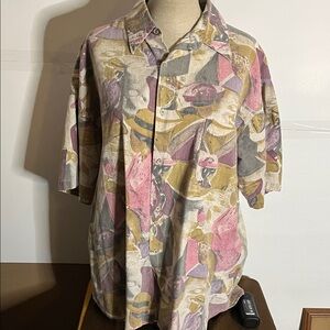 😄Dress for less vintage vacation shirt dress button down pocket casual